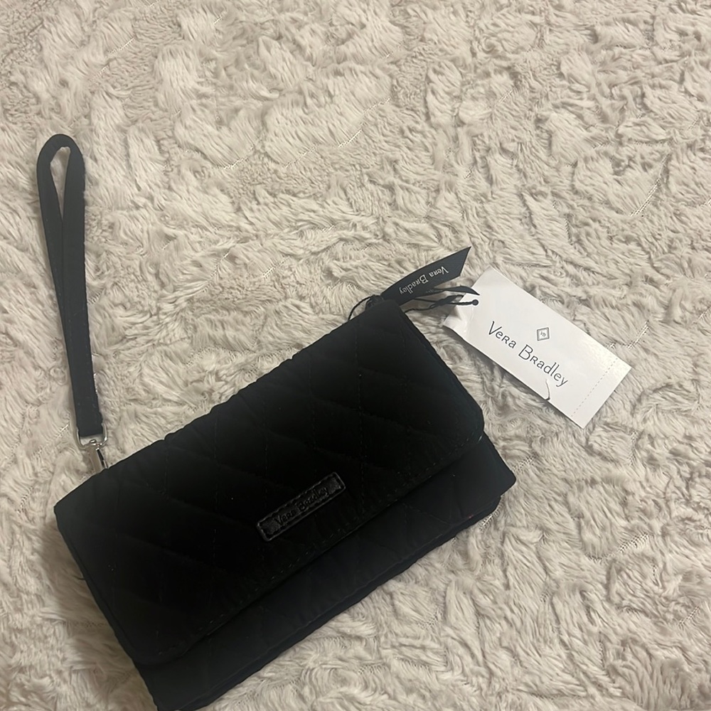 Black wallet/ inside roses pattern